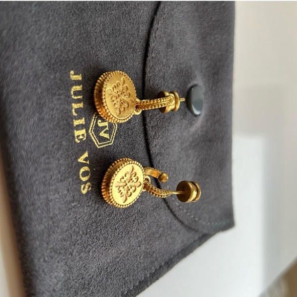 Fleur-de-Lis Hoop & Charm Earring - Picture 5 of 5